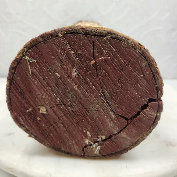 Vtg Folk Art Hand Painted Tree Bark Santa Claus 16” Rustic Christmas Cabin Decor - Picture 10 of 13